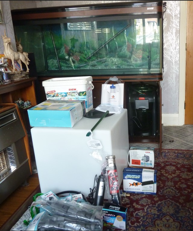 Boyu LZ-1500 Modern Cabinet Aquarium, Cherry Wood Cabinet.