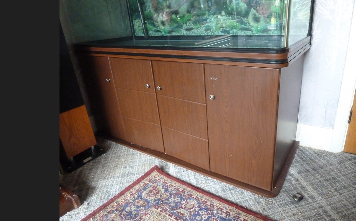 Boyu LZ-1500 Modern Cabinet Aquarium, Cherry Wood Cabinet.